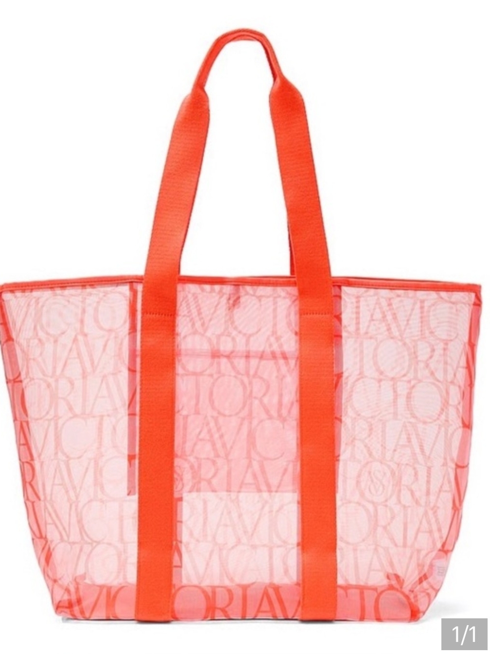 Victoria's Secret Coral Mesh Logo Tote